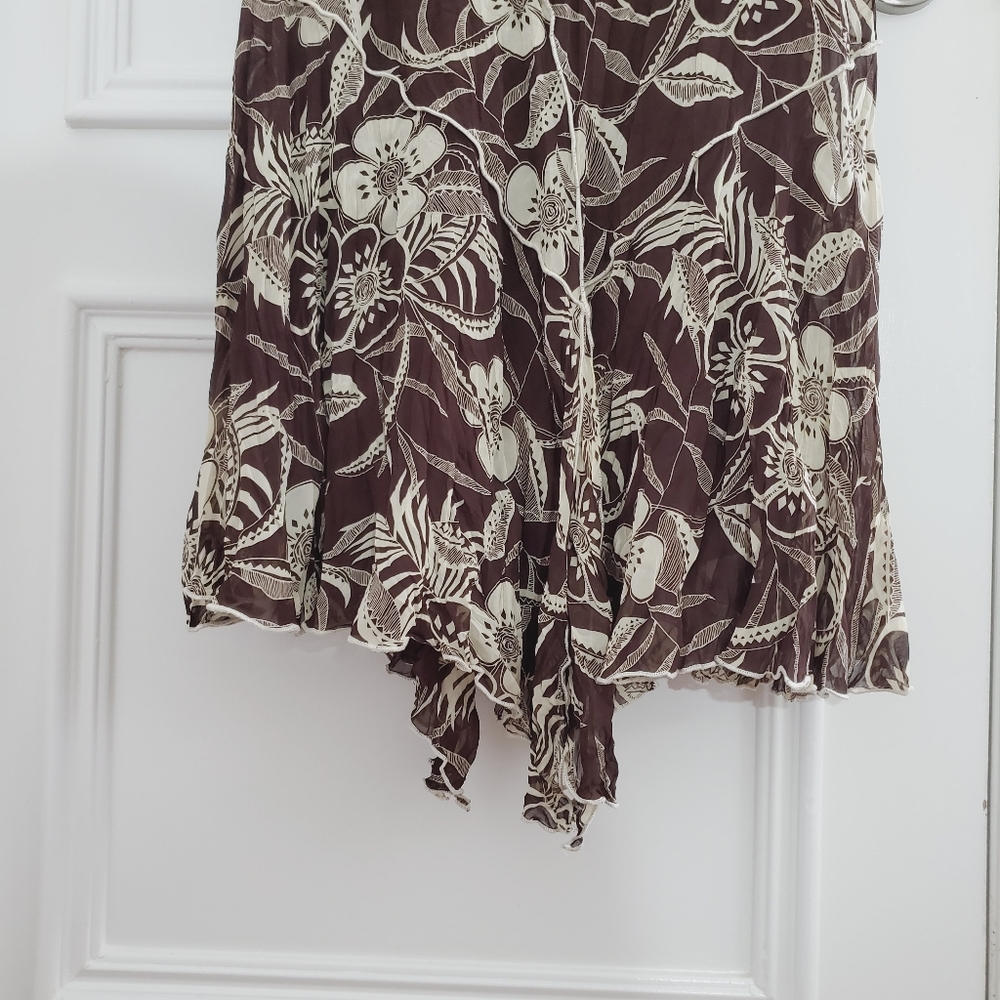 Vintage 80's Crepe Floral Short Sleeved Maxi Dress By Linea Domani Italy - Picture 11 of 16